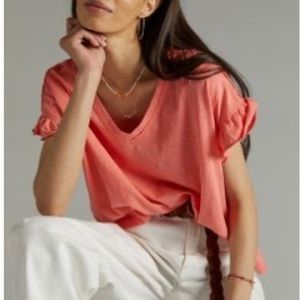NWT Anthropologie Pilcro ruffled relaxed tee!